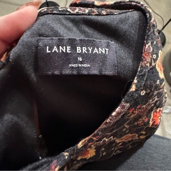 Lane Bryant Plus Size Floral Long Sleeve Tie Waist Dress - Picture 5 of 5